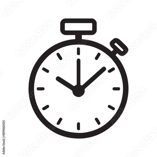 Minimalist Stopwatch Icon: Time Measurement, Speed, and Performance