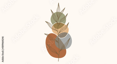 Vector illustration of stacked leaves in earthy tones, for design element or icon, Isolated on transparent background, png