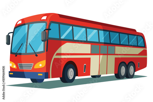 Red tourist coach bus travel transportation vehicle journey