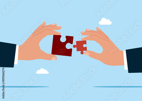 Symbol of success, creativity. Insufficient size of jigsaw puzzle. problem challenge. Business solution with people team completing puzzle. Vector illustration