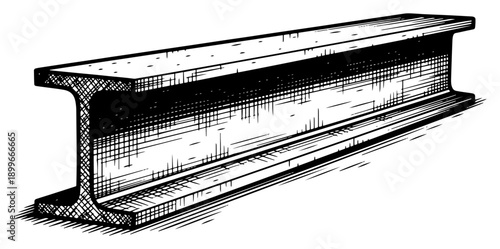 Construction steel I beam girder industrial building material vector illustration