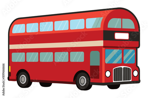 Classic red double decker london bus iconic transportation vehicle city travel england uk
