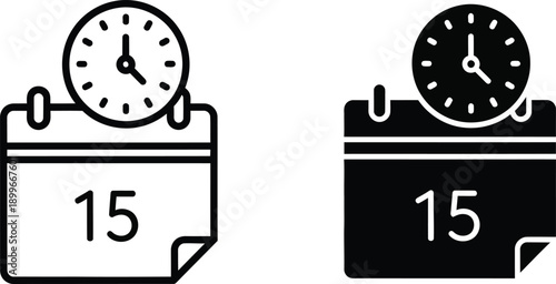 Calendar and clock icons for scheduling and time management