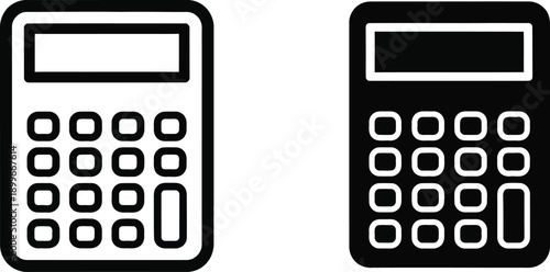 Calculator icons in black and white