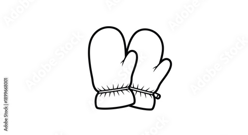 Simple line drawing of a pair of boxing gloves on a white background