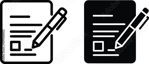 Document and Pencil Icons for Editing and Signing