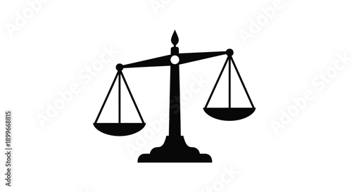 A black silhouette of scales of justice symbolizing legal balance