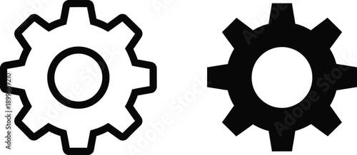 Gear icons for settings and configuration