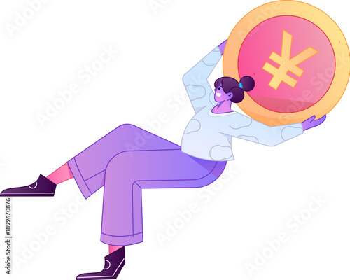 Professional sketch illustration of a figure holding a gold coin, depicting its body movements.
