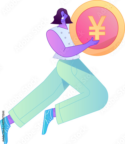 Professional sketch illustration of a figure holding a gold coin, depicting its body movements.
