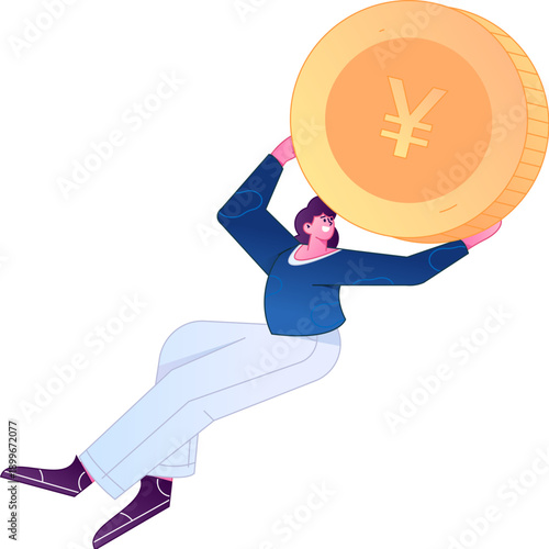 Professional sketch illustration of a figure holding a gold coin, depicting its body movements.
