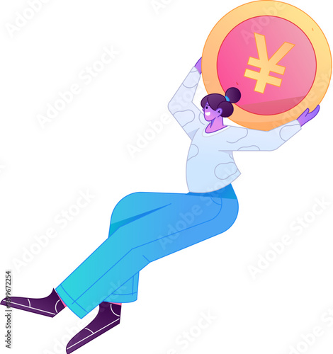 Professional sketch illustration of a figure holding a gold coin, depicting its body movements.

