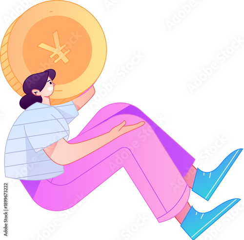 Professional sketch illustration of a figure holding a gold coin, depicting its body movements.
