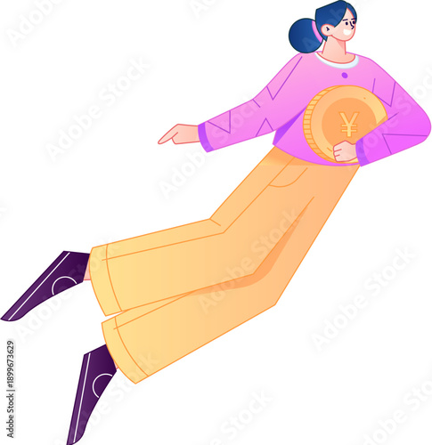 Professional sketch illustration of a figure holding a gold coin, depicting its body movements.
