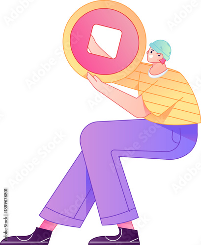 Professional sketch illustration of a figure holding a gold coin, depicting its body movements.
