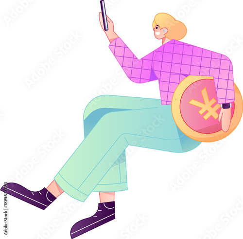 Professional sketch illustration of a figure holding a gold coin, depicting its body movements.
