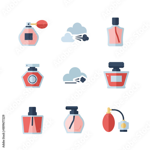Collection of Perfume Bottles and Fragrance Icons.