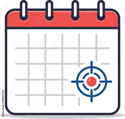 Calendar with target icon symbolizing planning and goals