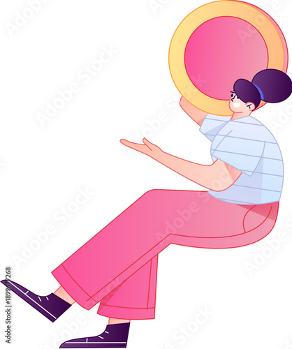 Professional sketch illustration of a figure holding a gold coin, depicting its body movements.
