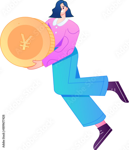Professional sketch illustration of a figure holding a gold coin, depicting its body movements.
