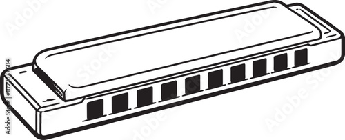 Harmonica Line Art Icon
