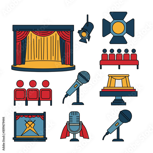 Collection of Theater and Performance Icons.