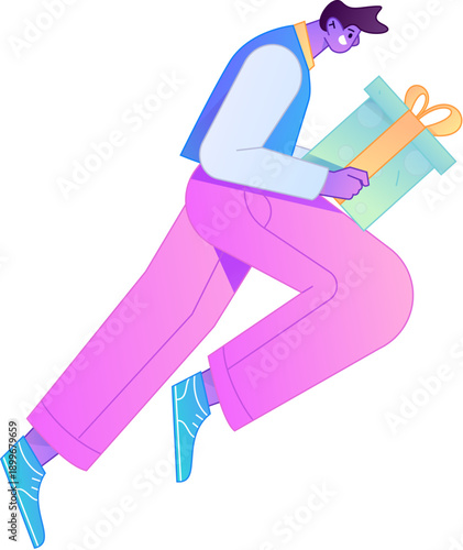 Professional sketch illustration of a figure holding a gold coin, depicting its body movements.
