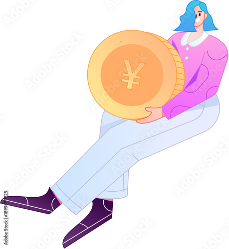 Professional sketch illustration of a figure holding a gold coin, depicting its body movements.
