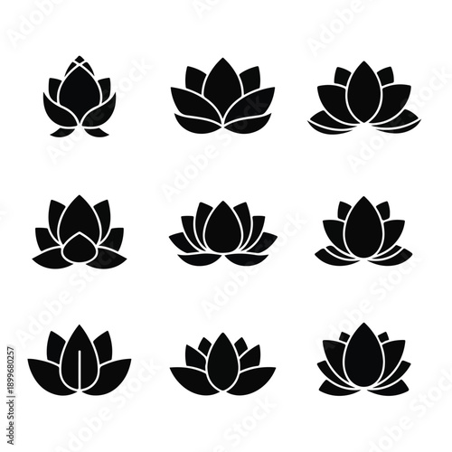 Lotus Flower Silhouette Collection