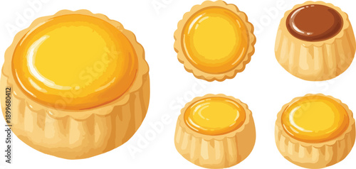 Assorted Milk Tart Pie and Fresh Fruit Cocktail Iced Drink for Ramadan Iftar Breaking Fast