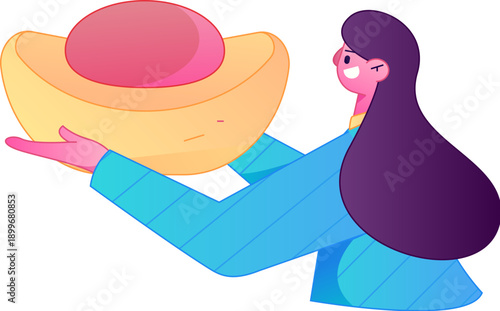 Professional sketch illustration of a figure holding a gold coin, depicting its body movements.
