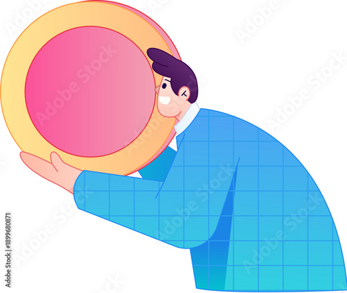 Professional sketch illustration of a figure holding a gold coin, depicting its body movements.
