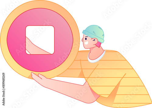 Professional sketch illustration of a figure holding a gold coin, depicting its body movements.
