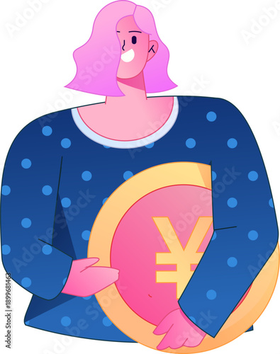 Professional sketch illustration of a figure holding a gold coin, depicting its body movements.
