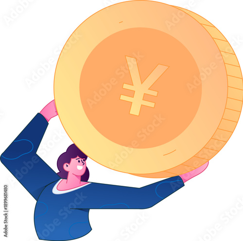 Professional sketch illustration of a figure holding a gold coin, depicting its body movements.
