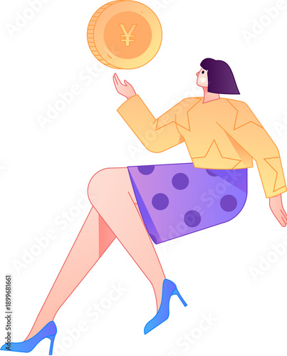 Professional sketch illustration of a figure holding a gold coin, depicting its body movements.
