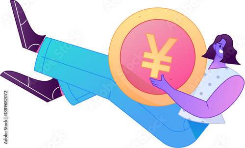 Professional sketch illustration of a figure holding a gold coin, depicting its body movements.
