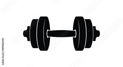 Black dumbbell weight graphic a strong fitness symbol silhouette