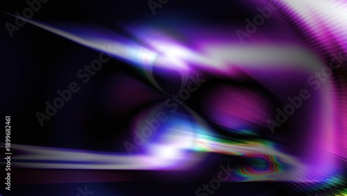 Tableau sur toile Abstract futuristic background with purple neon light trails and digital prism e
