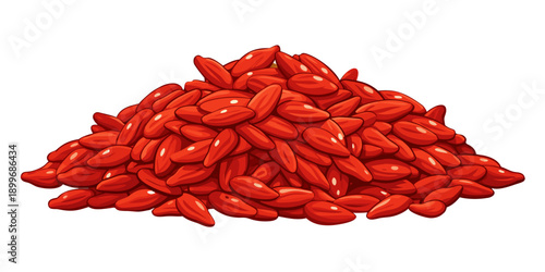 Pile of dried goji berries isolated on white background, a healthy snack
