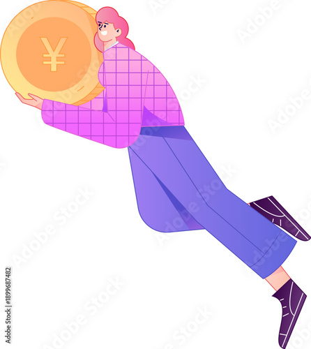 Professional sketch illustration of a figure holding a gold coin, depicting its body movements.

