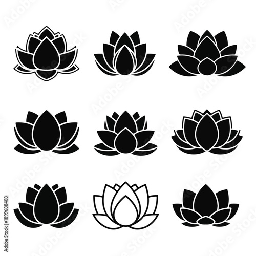 Lotus Flower Silhouette Collection