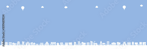 青空のフレーム　街　ベクター