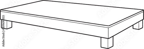 Stage Riser Platform Black and White 3D Lite Line Art