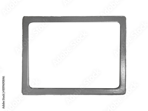 Old metal display screen frame is isolated.