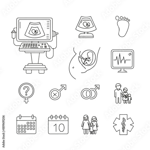 Medical Ultrasound Equipment and Pregnancy Symbols