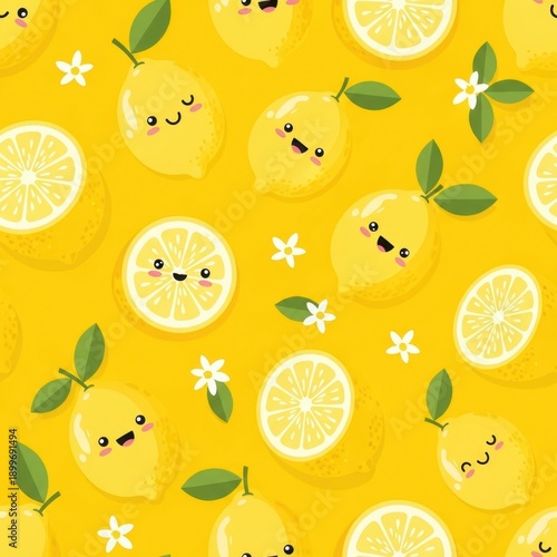 Cheerful Lemon Pattern - A Vibrant and Playful Design.