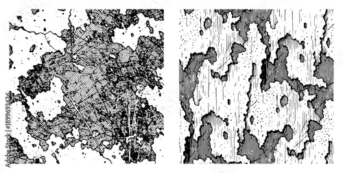 Abstract grunge textures showing cracked walls and peeling surface details