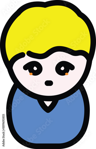 Little boy with a sleepy facial expression