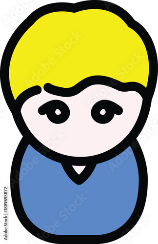 Young boy character with bright yellow hair